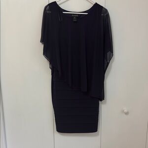 Enfocus Studio Dark Blue Asymmetrical Sheath Dress